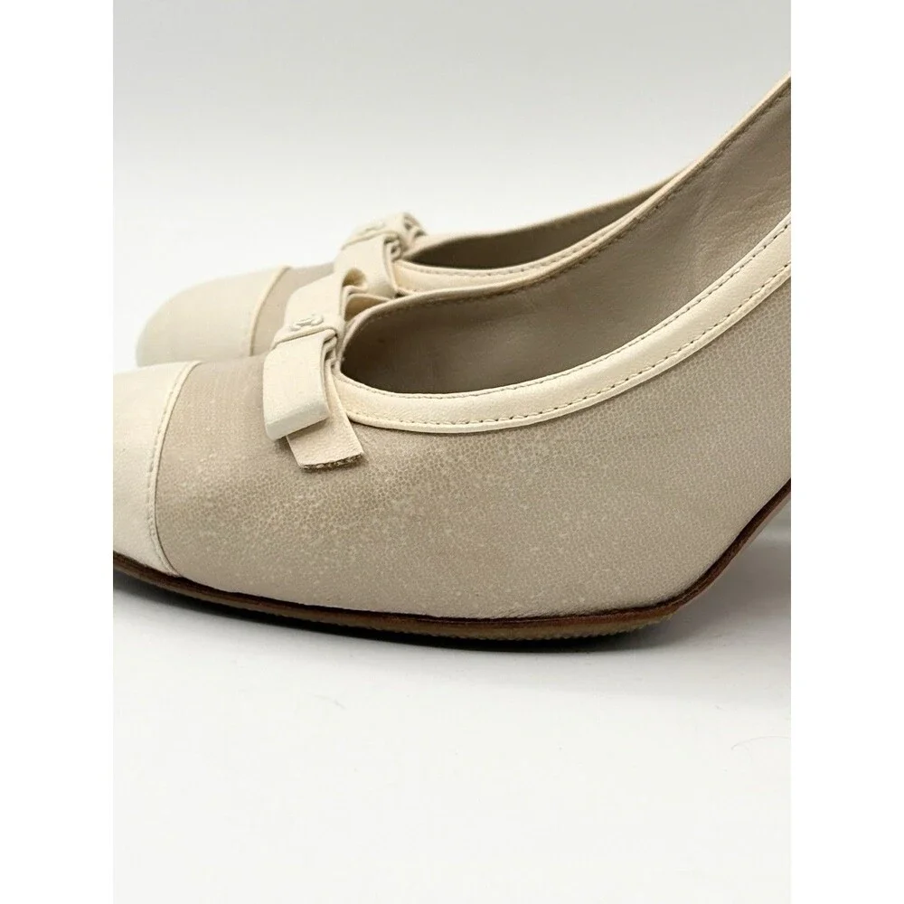 CHANEL white beige